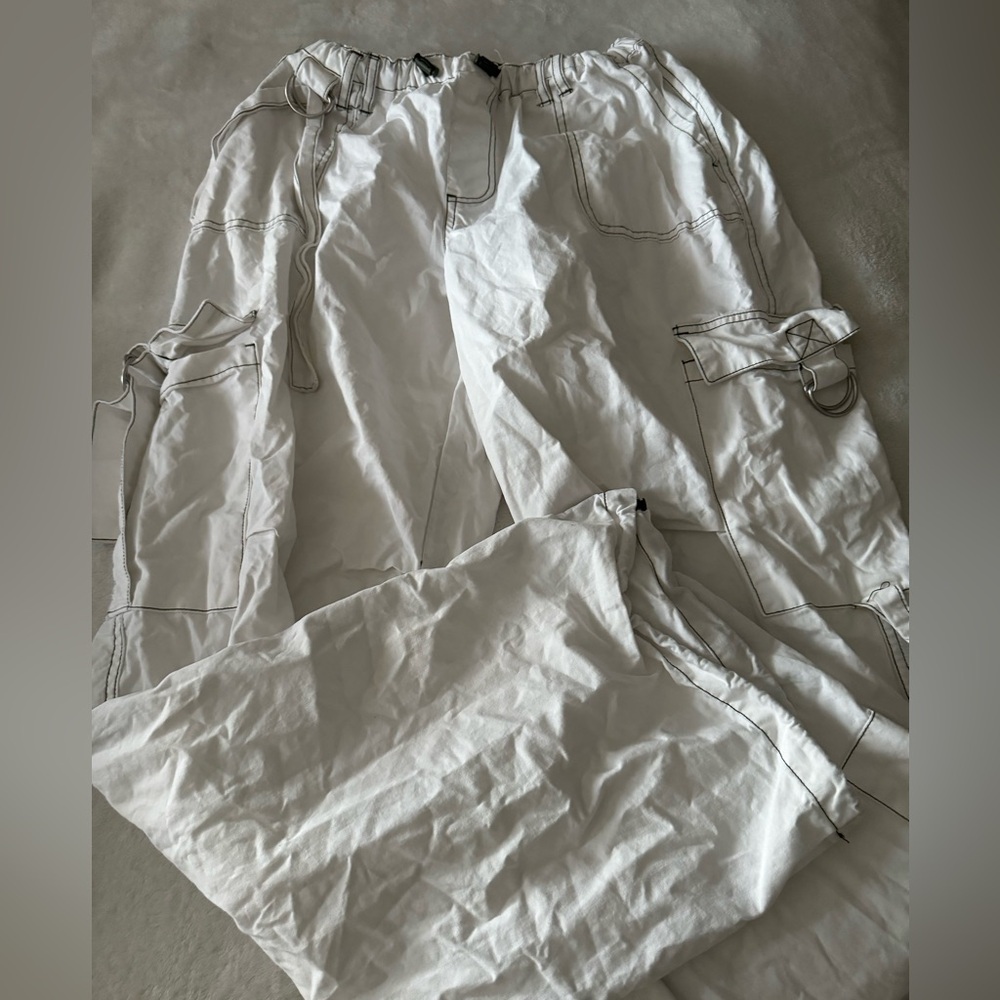 White & Green Cargo Pants